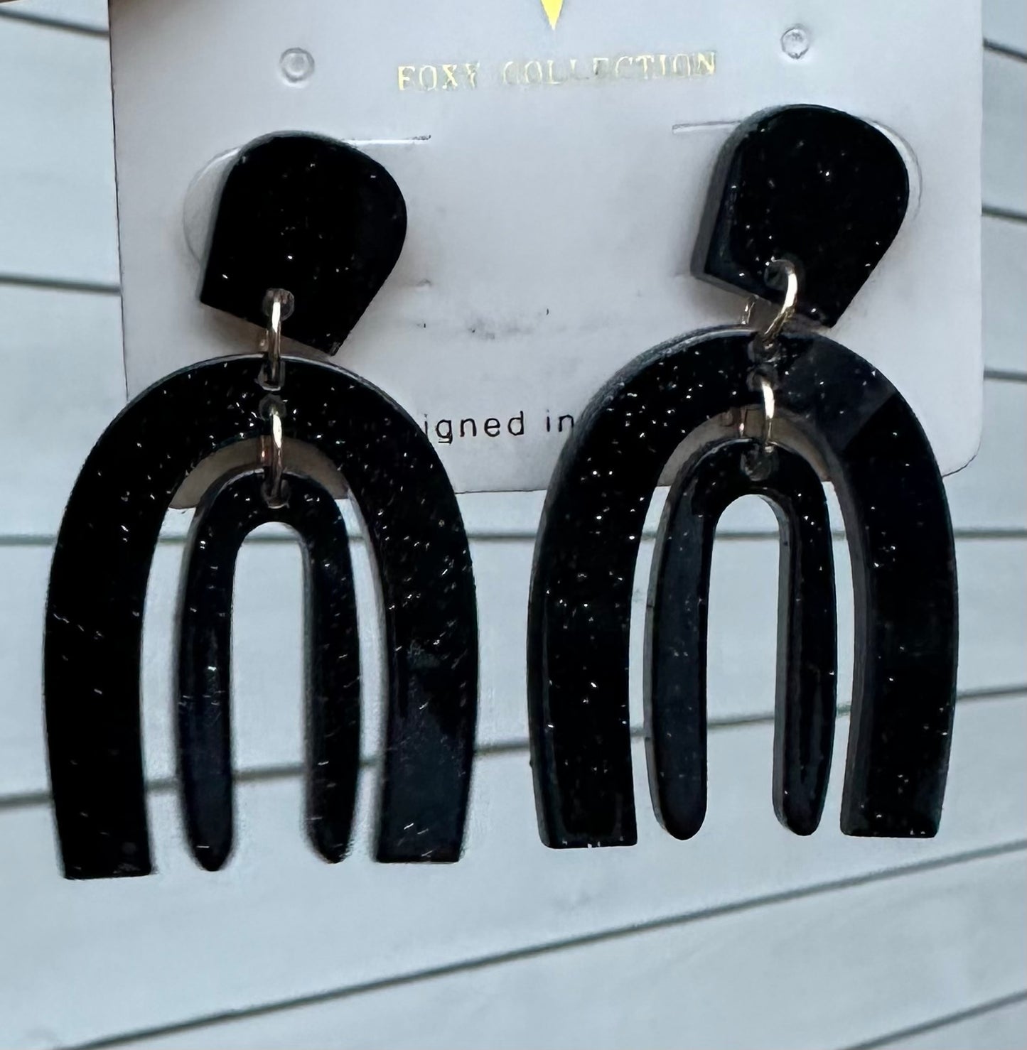 Glitter Arch Earrings
