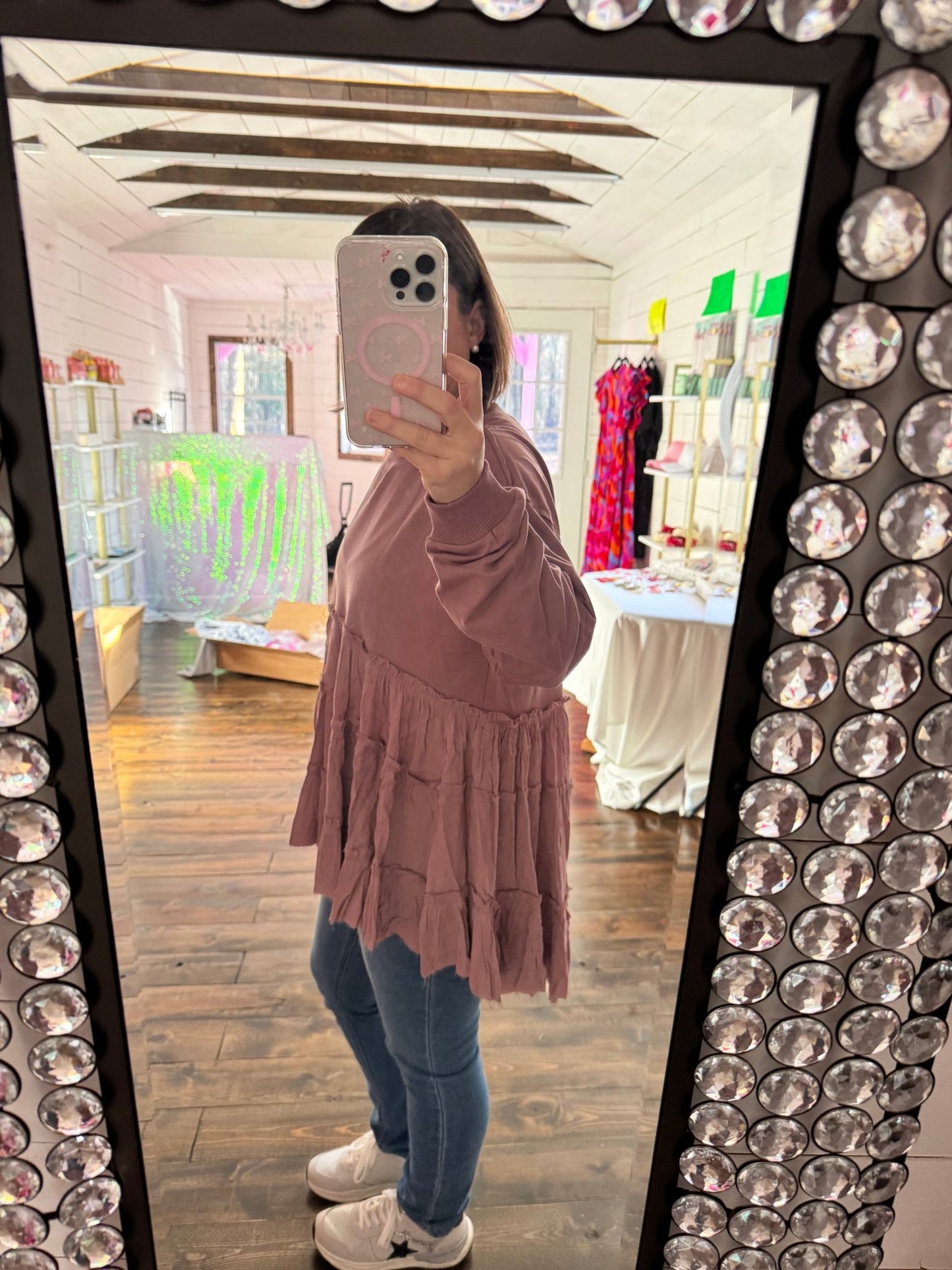 Mauve Ruffle Top