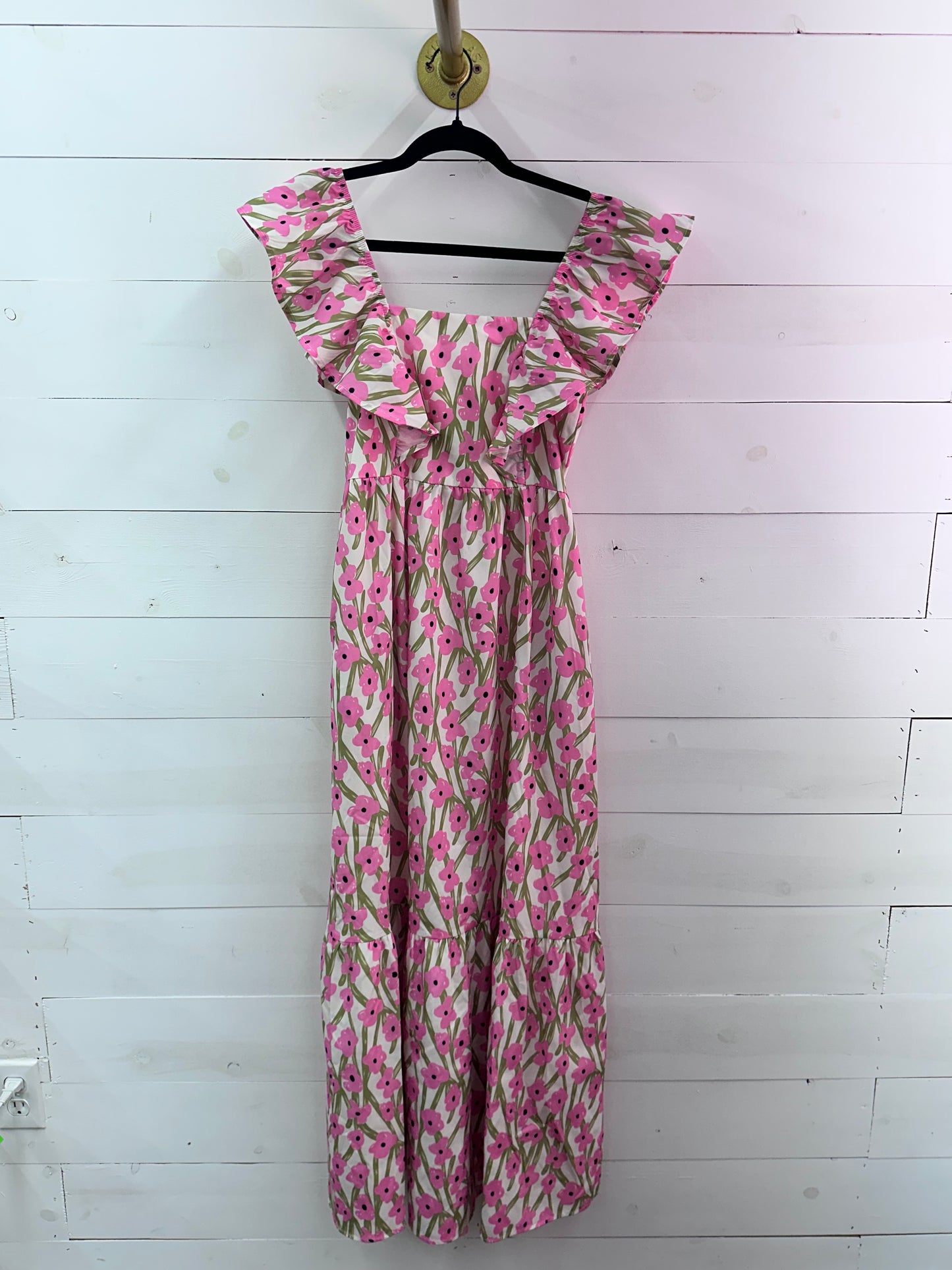 Pink Poppies Maxi Dress