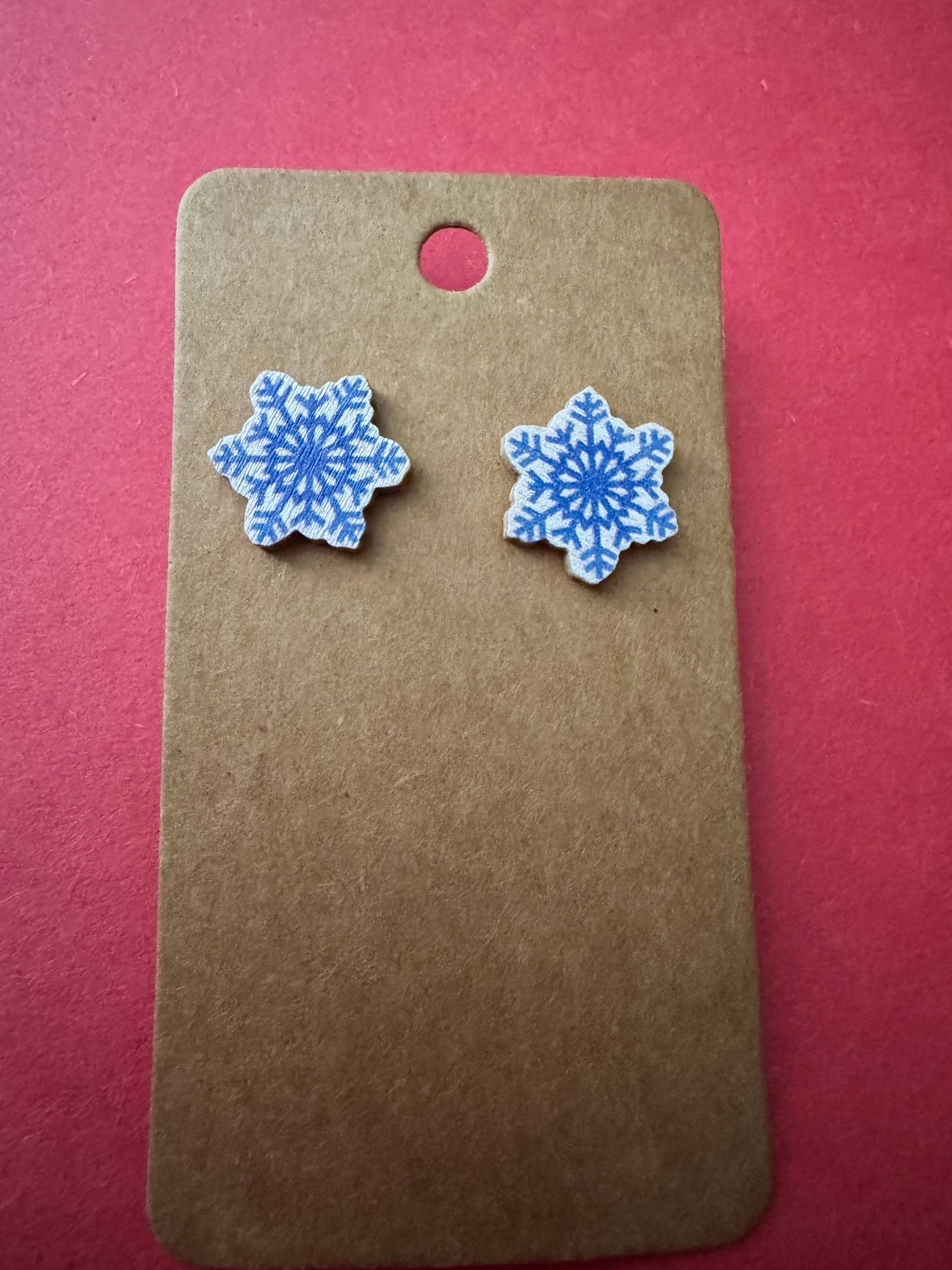 Blue Snowflake studs