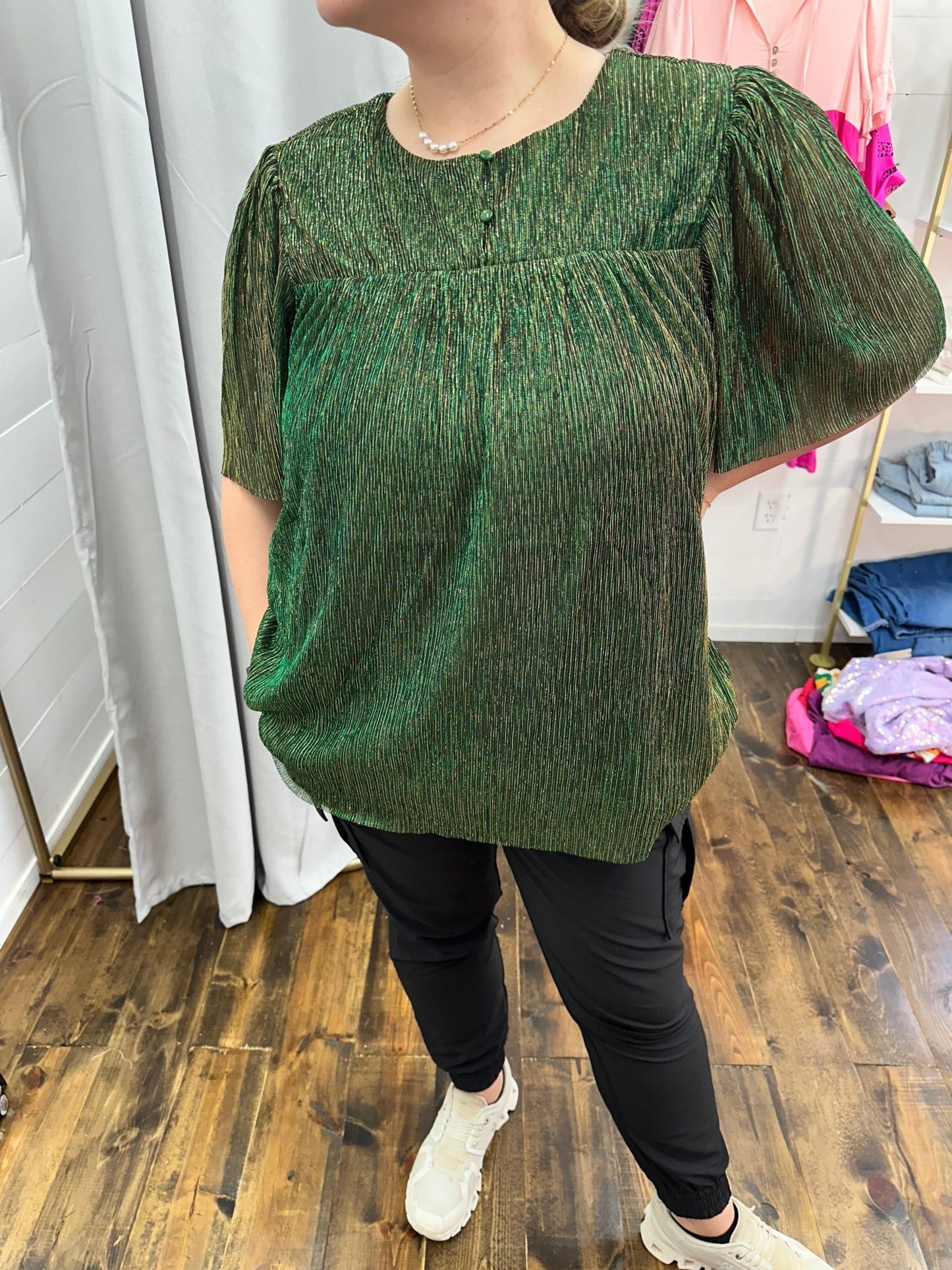 Shimmer Shine Hunter Green Top