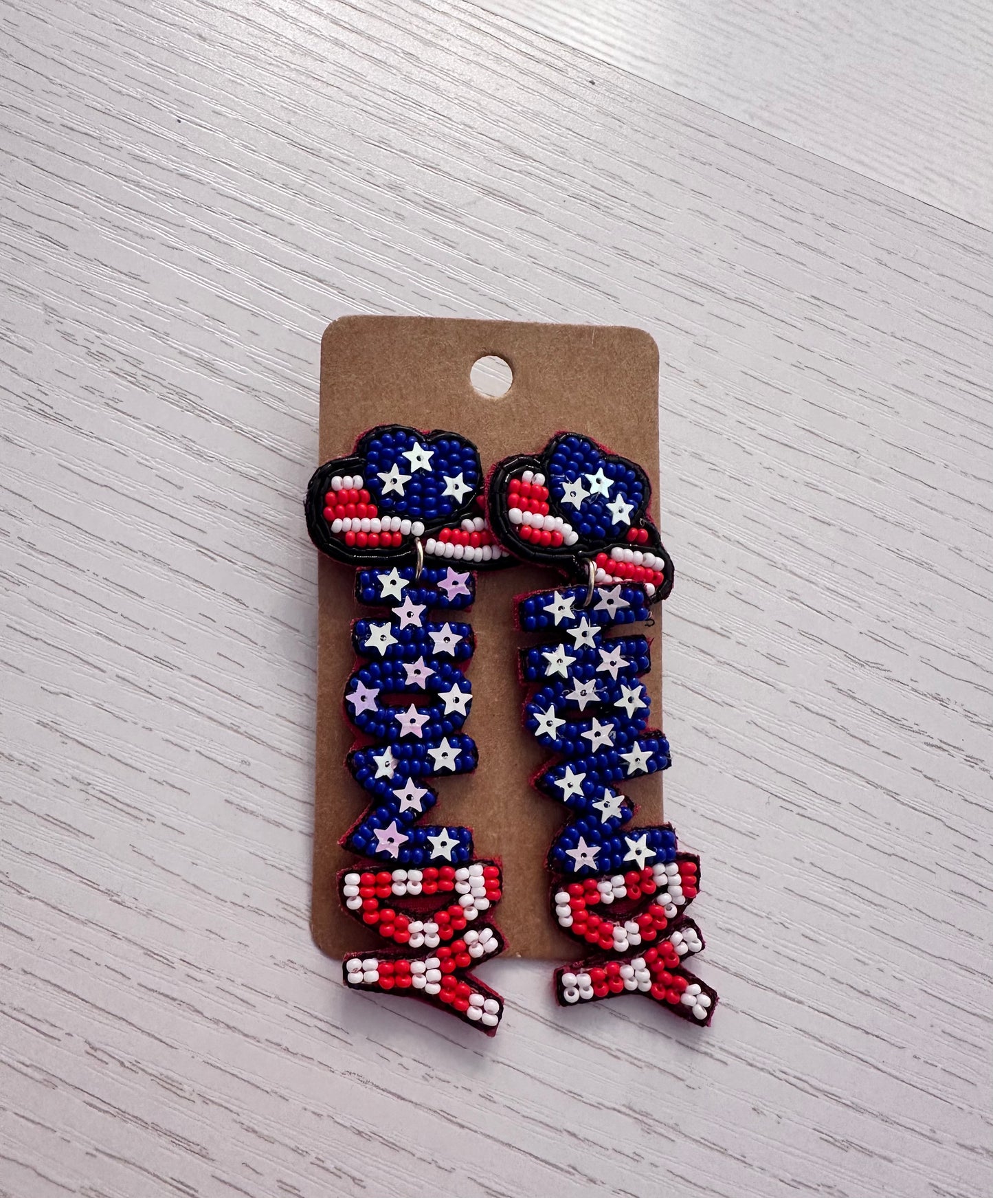 Howdy flag earrings