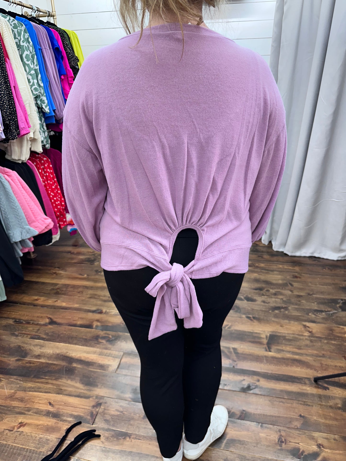 Peek-a-Boo Bow back Top.