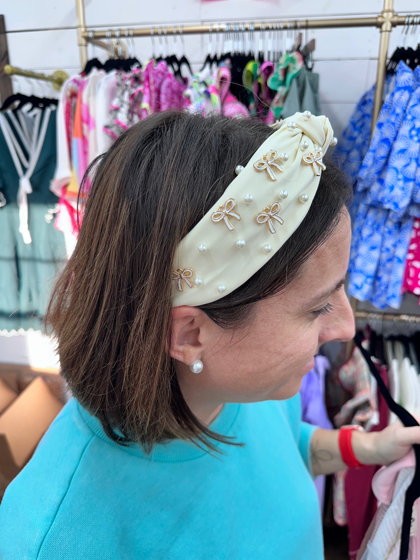 Pearl Bow Headband