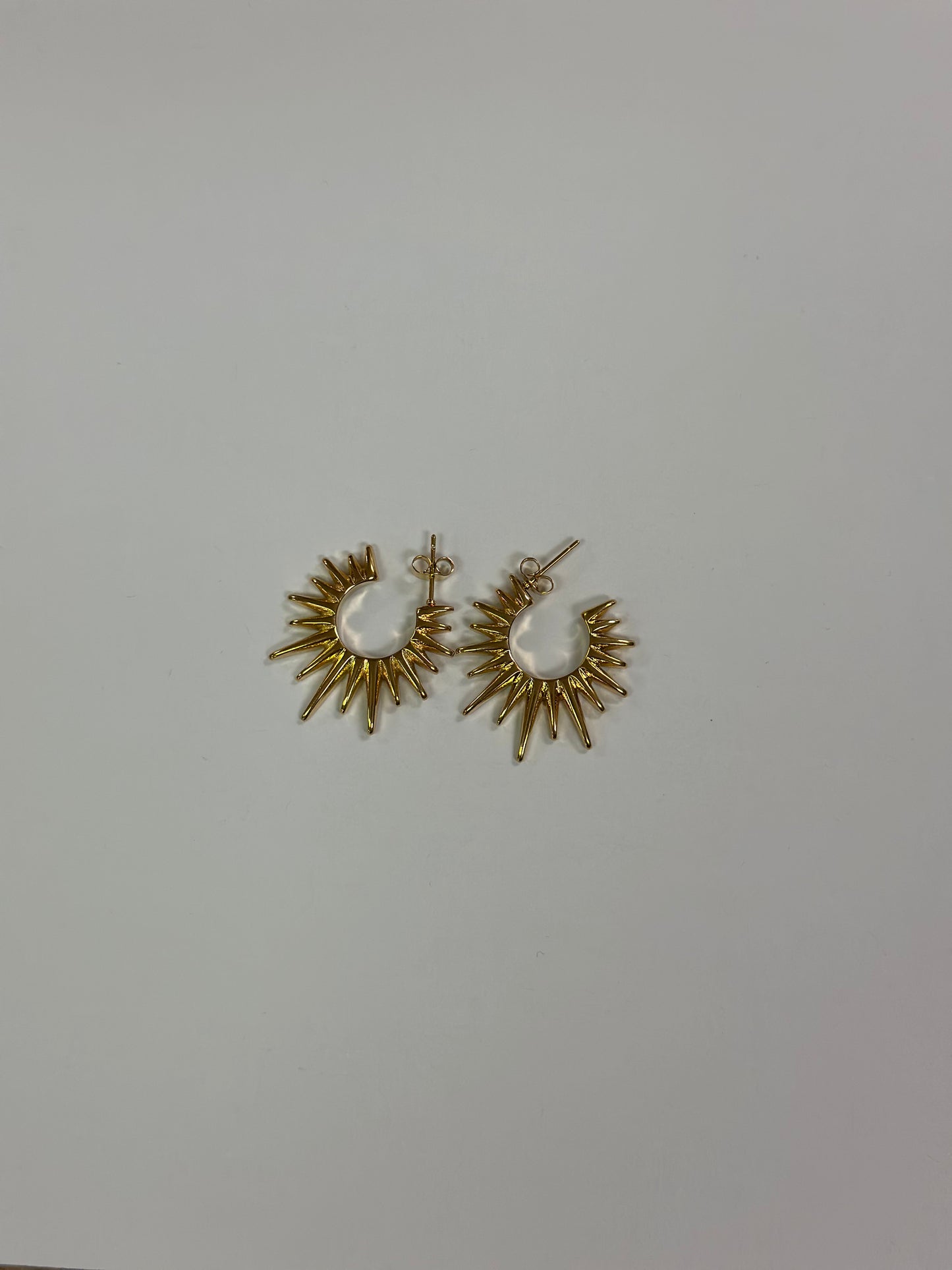 Sunburst gold hoops