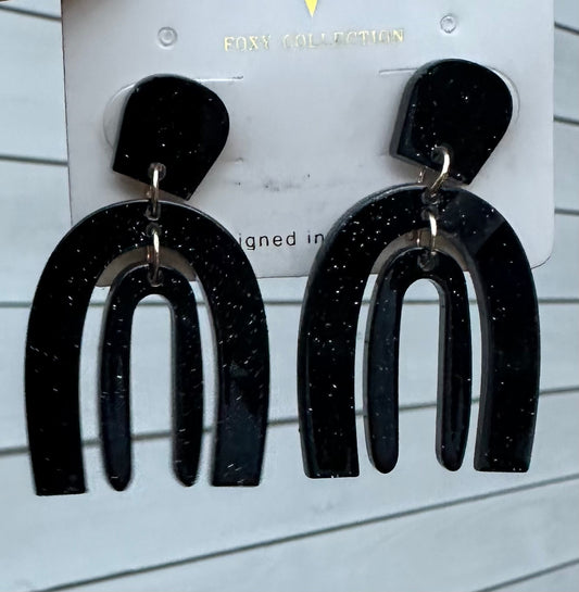 Glitter Arch Earrings