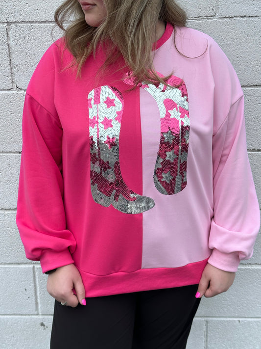 Boot Scoot Sequin Sweatshirt