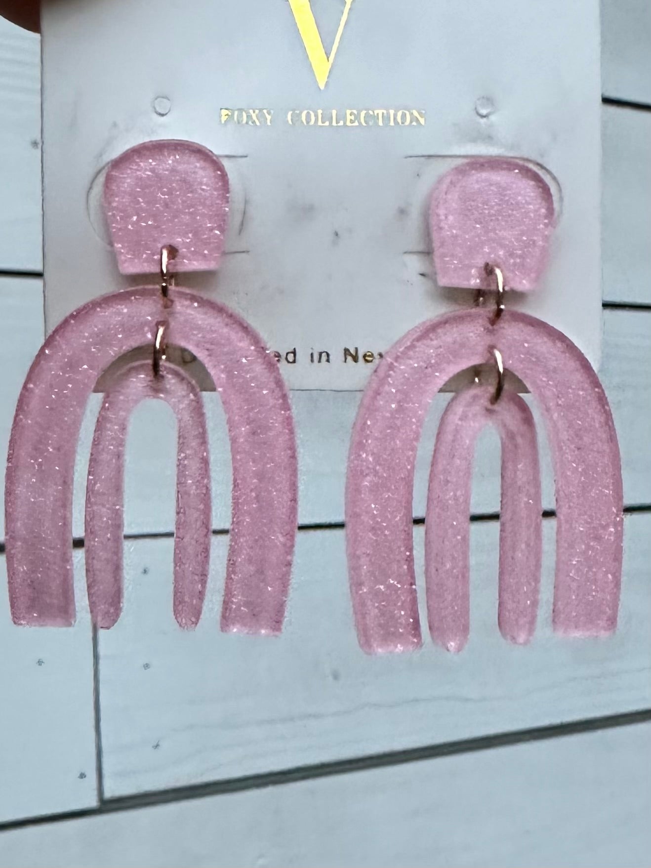 Glitter Arch Earrings