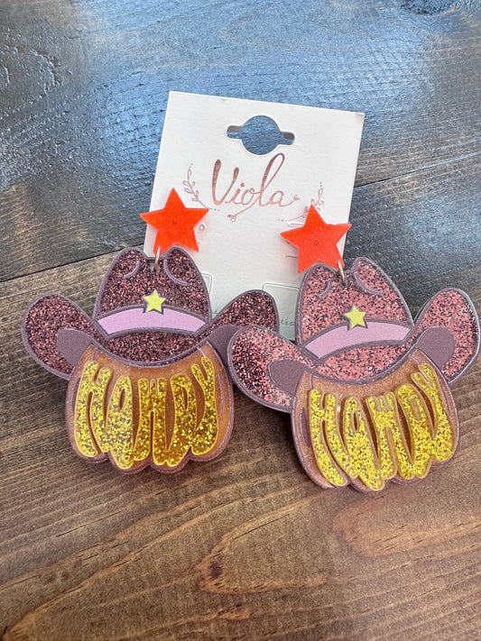 Howdy Pumpkin Earrings