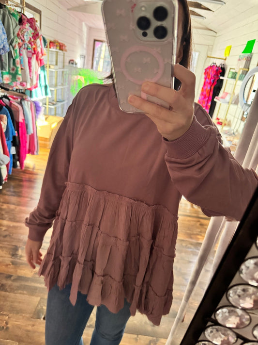 Mauve Ruffle Top