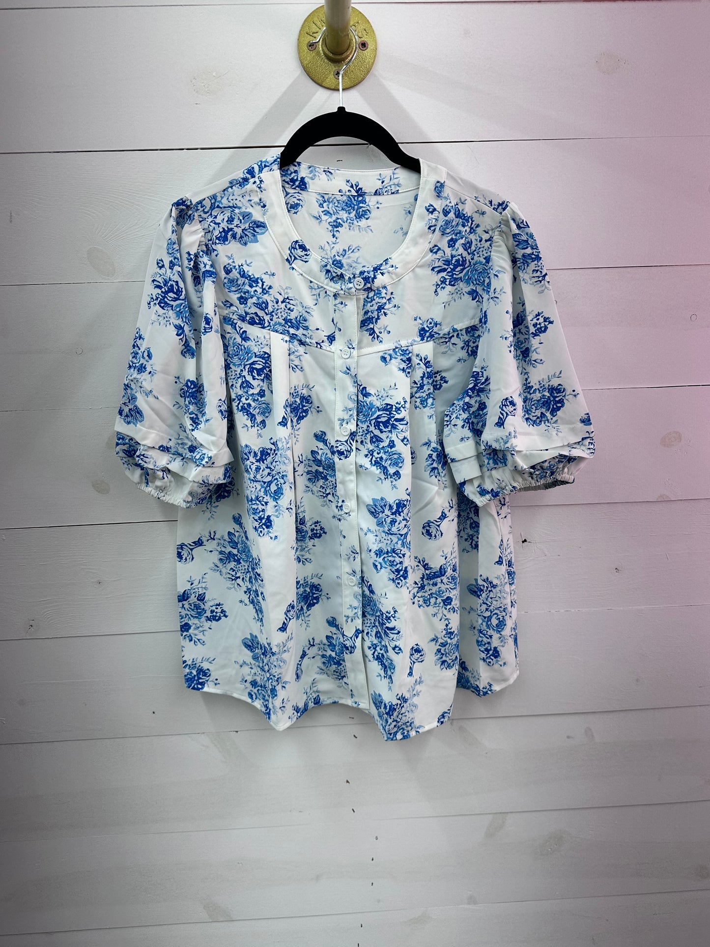 Baby Shower Blues Pleated top