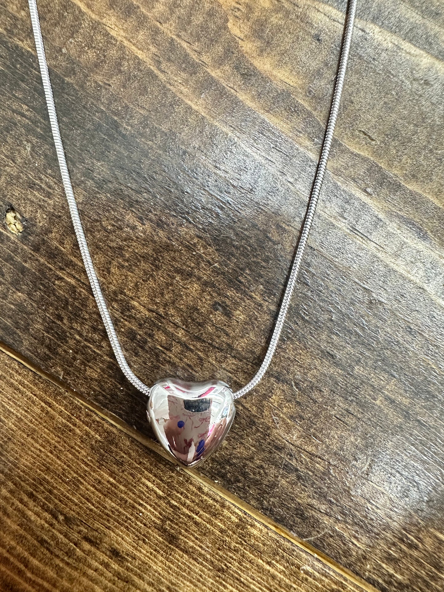 puffy heart necklace