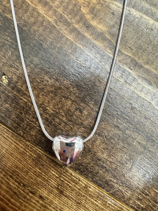 puffy heart necklace