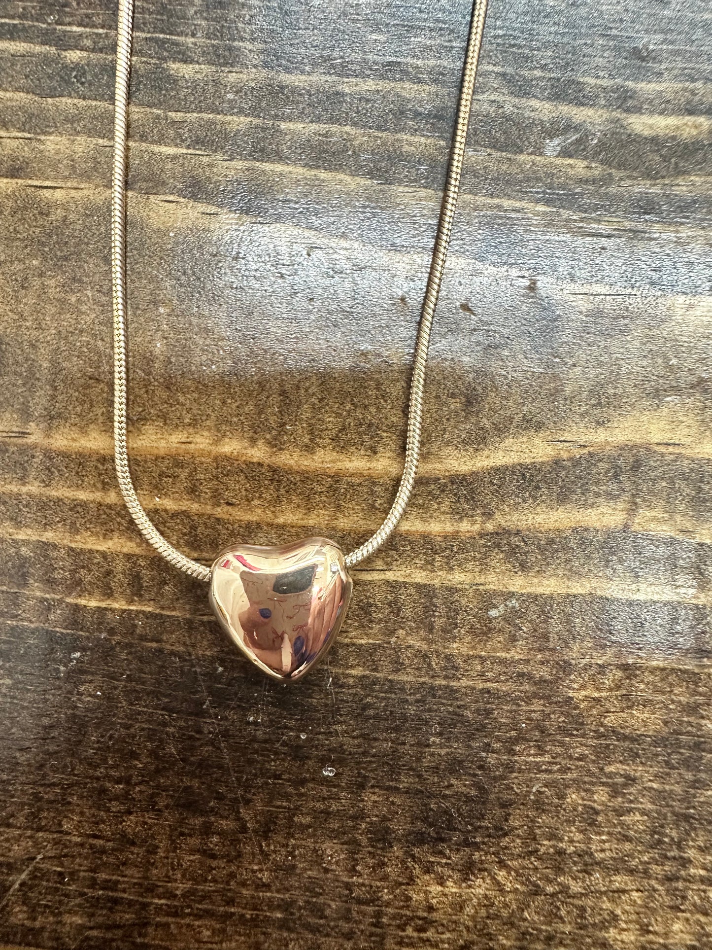 puffy heart necklace