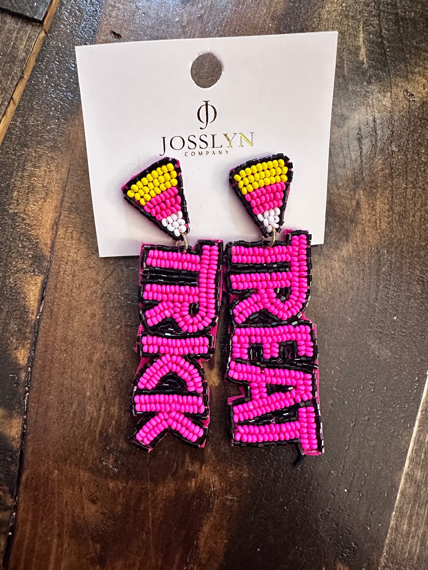 Pink Candy Corn earring