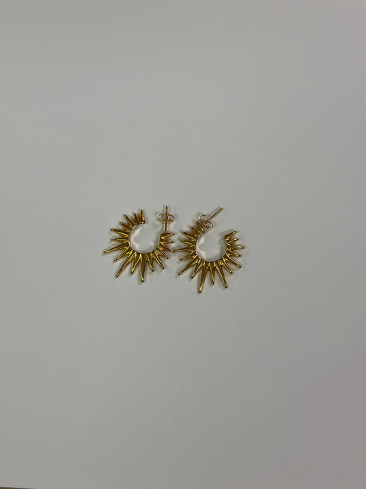 Sunburst gold hoops