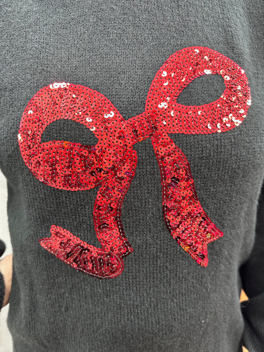 Bow Sequin Sweater