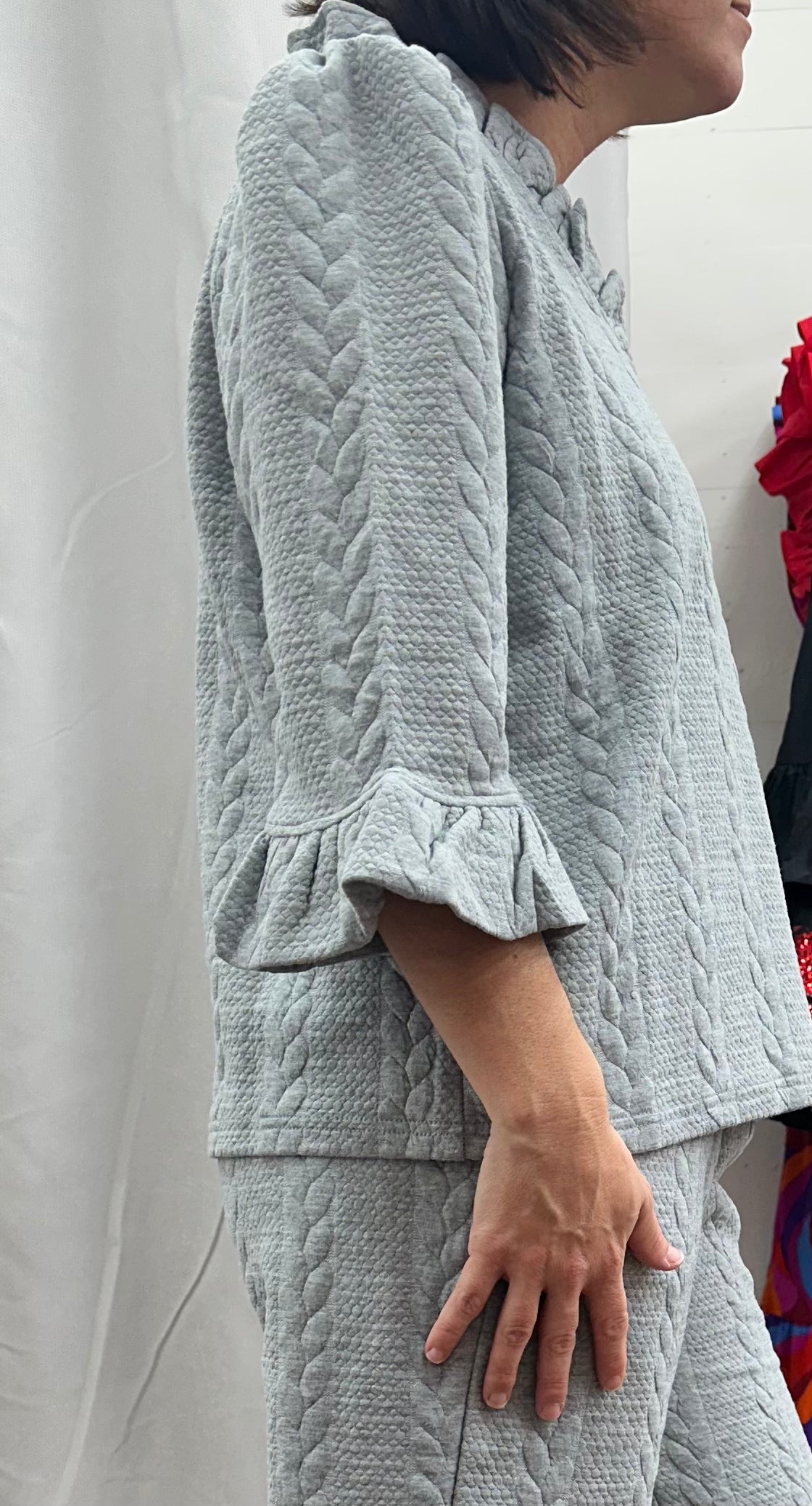 Cable Knit Set- Grey