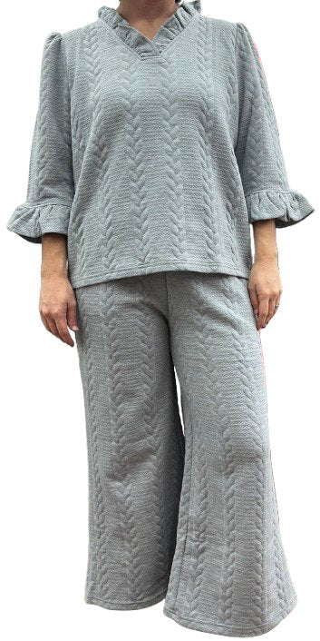 Cable Knit Set- Grey