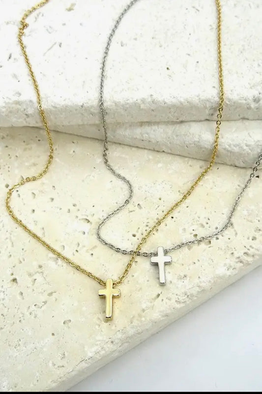 Petite GOLD Cross Necklace