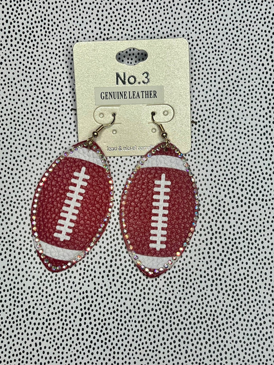 Rhinestone Football Earrings